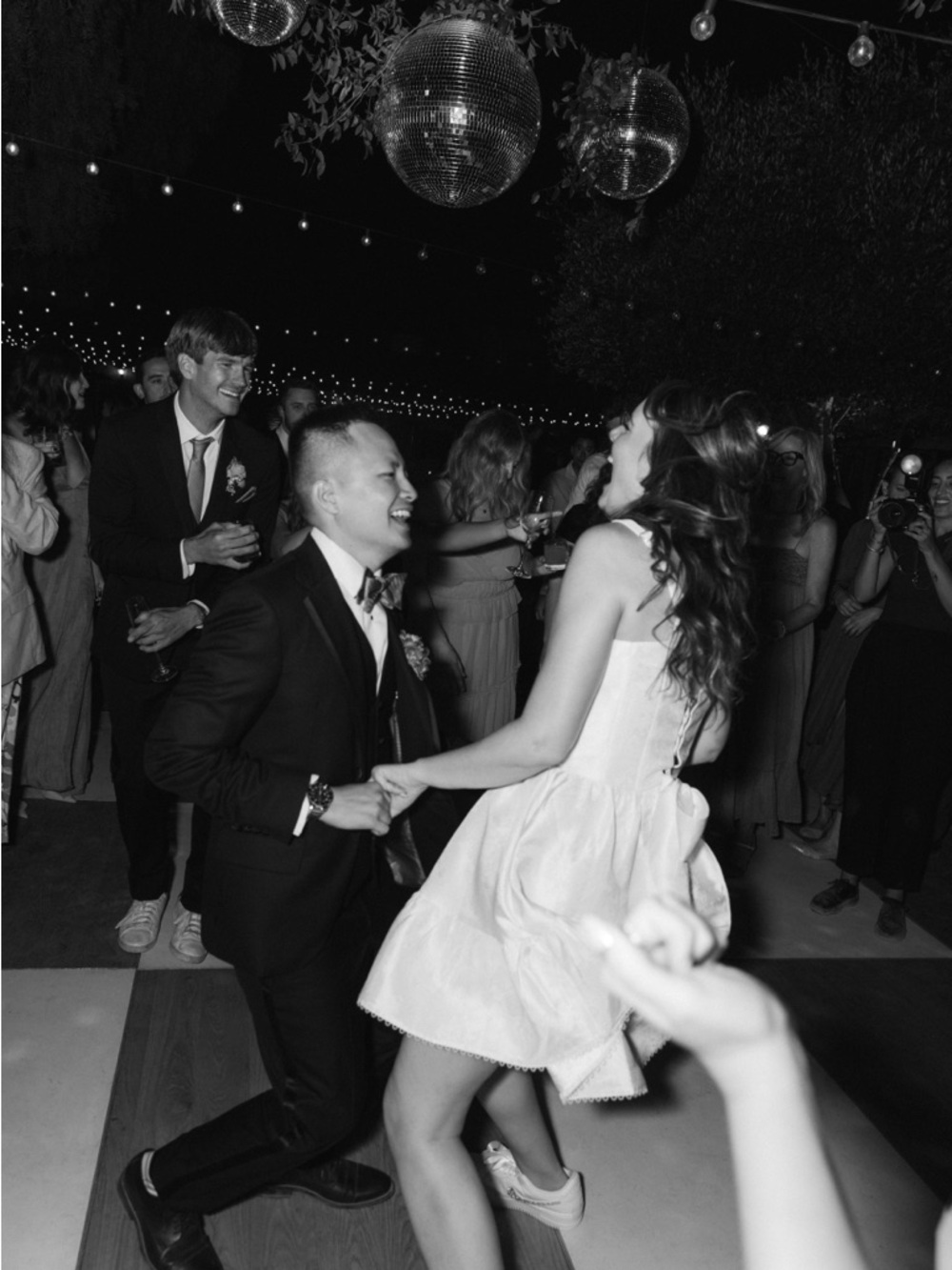 V. Chapman White Satin Jacquard Mini Dress